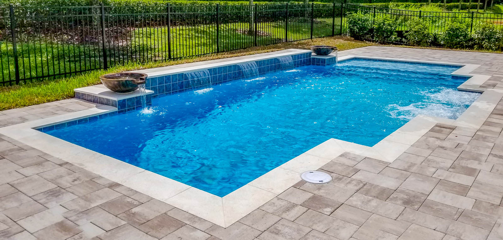 Modified Rectangular Pool with Water Bowls